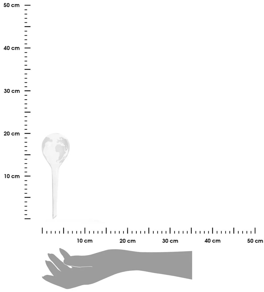 Zavlažovacia guľa Globe, 20x6,5 cm, transparentná