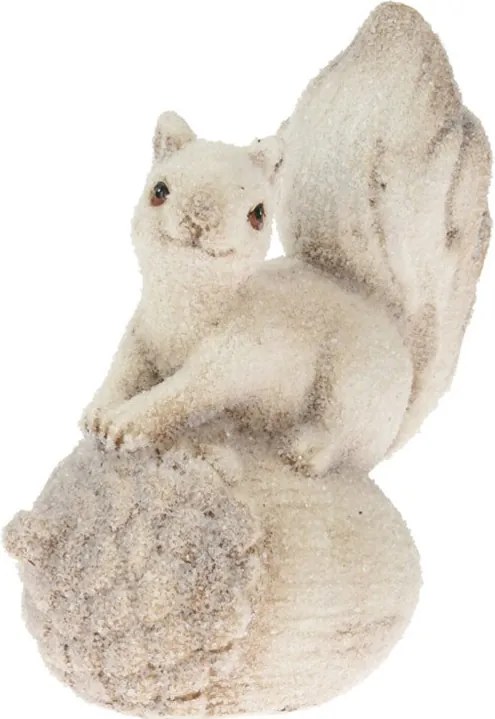Zimná veverička na orechu 13 cm