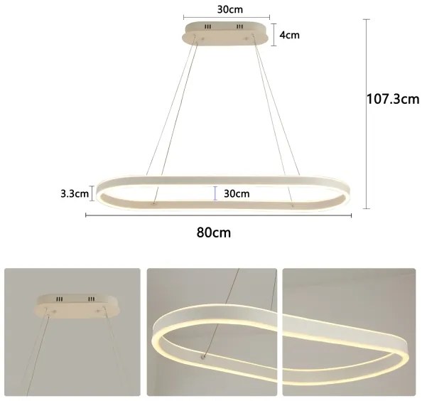 Brilagi - LED luster na lanku PONDIE LED/45W/230V 80x30 cm biela