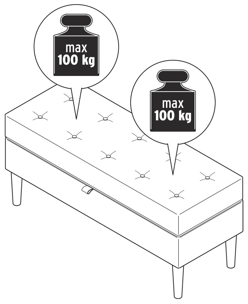 Čalúnená lavica s úložným priestorom
