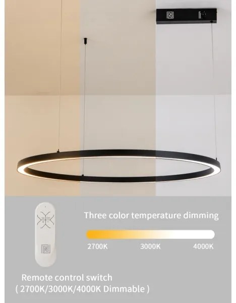 Immax NEO 07215L-LED Stmievateľný luster na lanku FINO 60W/230V 80cm čierna Tuya+DO