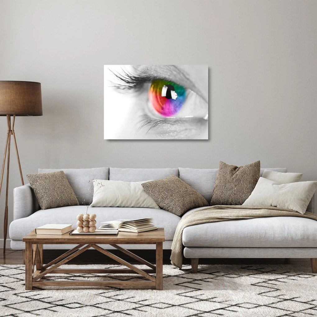 Sklenený obraz - Očná dúhovka (70x50 cm)