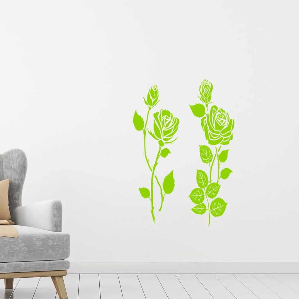 Veselá Stena Samolepka Dve ruže Farba: šedá, Veľkosť: 100 x 110 cm