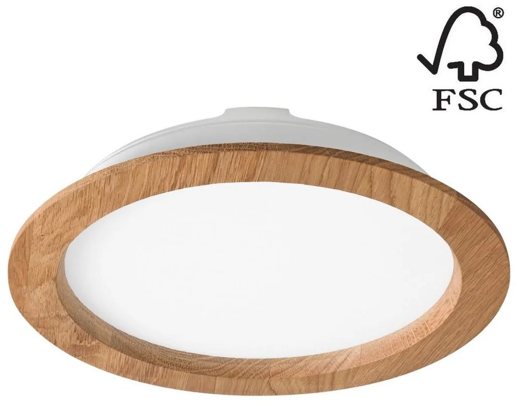 LED Podhľadové svietidlo WOODY SPOT LED/23,5W/230V 4000K dub ø 23,5 cm