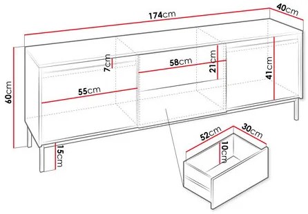 TV skrinka/stolík Somkera 2K2SZ (kašmír). Vlastná spoľahlivá doprava až k Vám domov. 1122949
