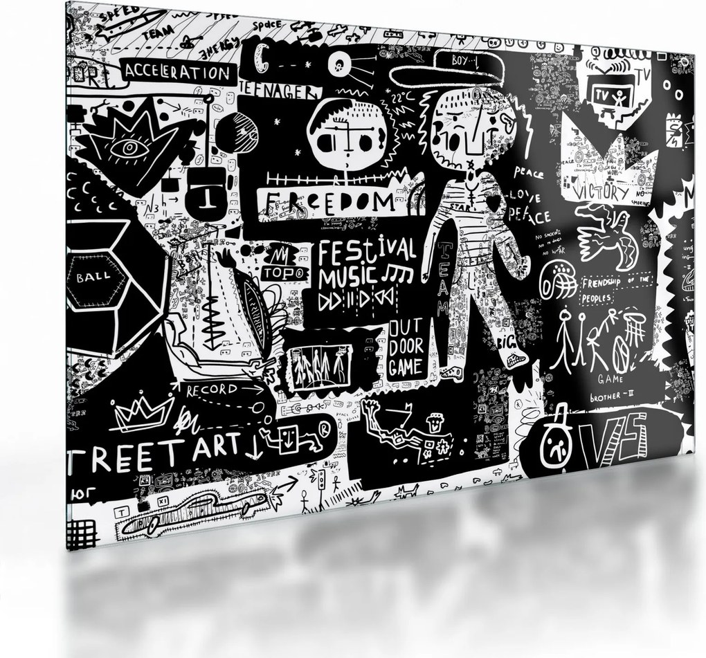 Sklenený obraz - Graffiti (70x50 cm)