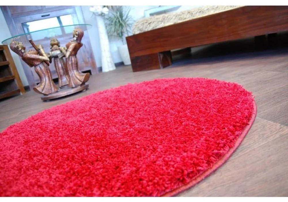 *Kusový koberec Shaggy Roy červený 2 kruh 120cm