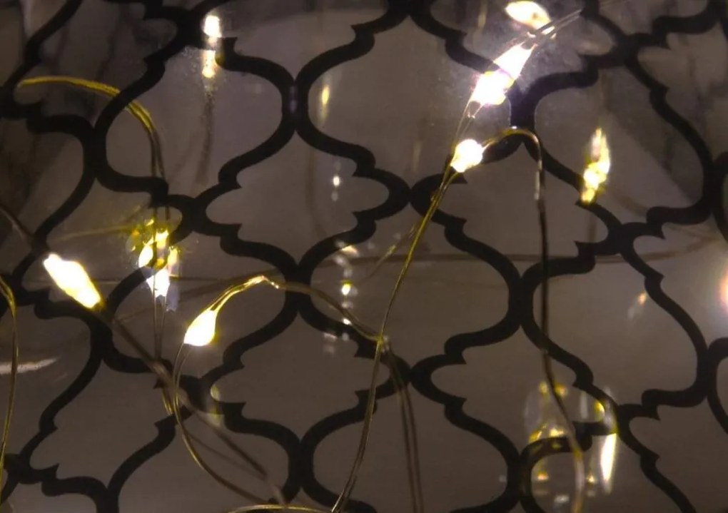 Sada dekoratívnych svietidiel, biele sklo micro LED