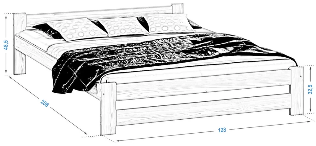Posteľ dub Ran VitBed 120x200cm