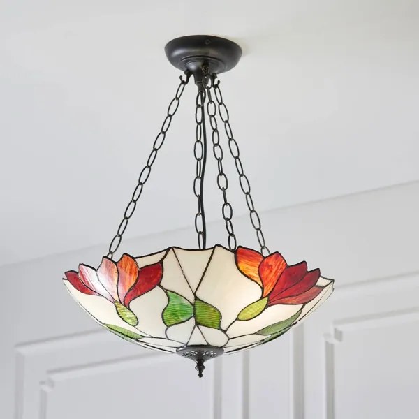 Endon 70946 - Luster na retiazke Tiffany BOTANICA 3xE27/60W/230V priemer 45 cm