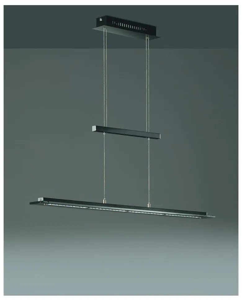 Čierne kovové LED stmievateľné závesné svietidlo Tenso – Fischer &amp; Honsel