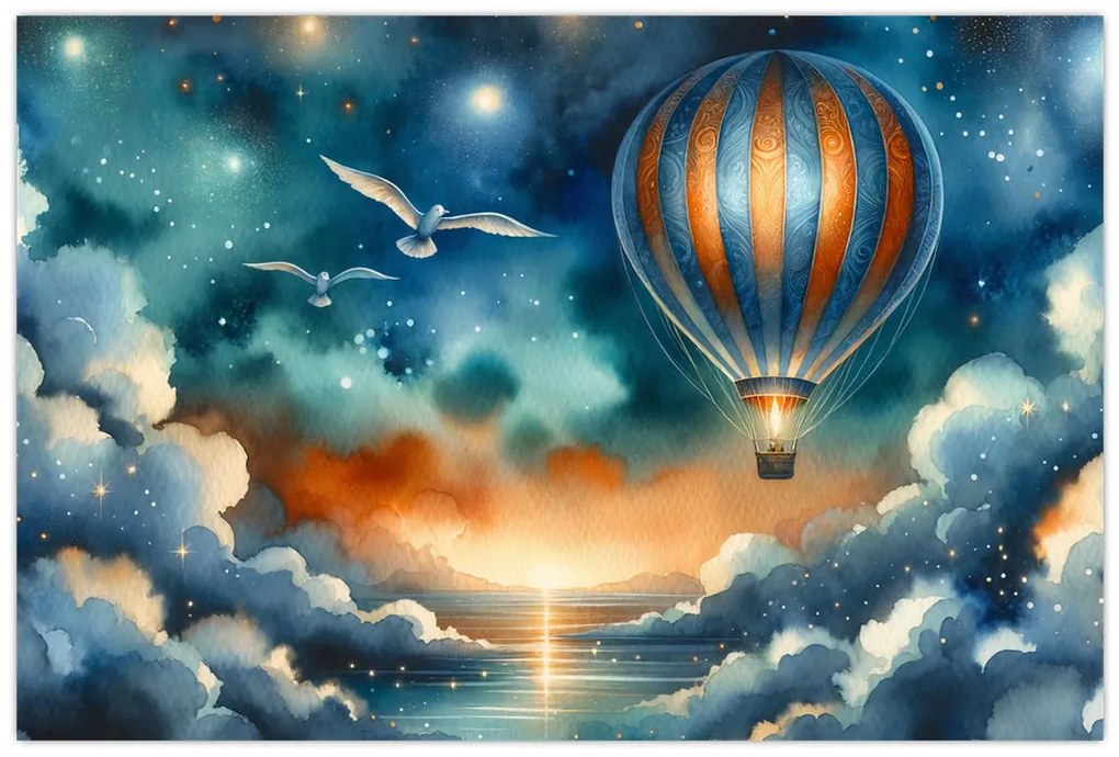 Obraz - Lietať nočnou oblohou (90x60 cm)