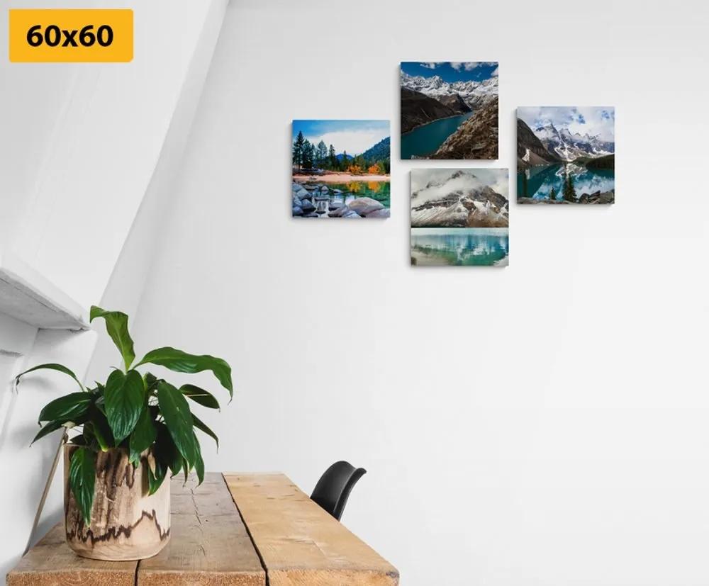 Set obrazov očarujúce horské krajiny - 4x 60x60