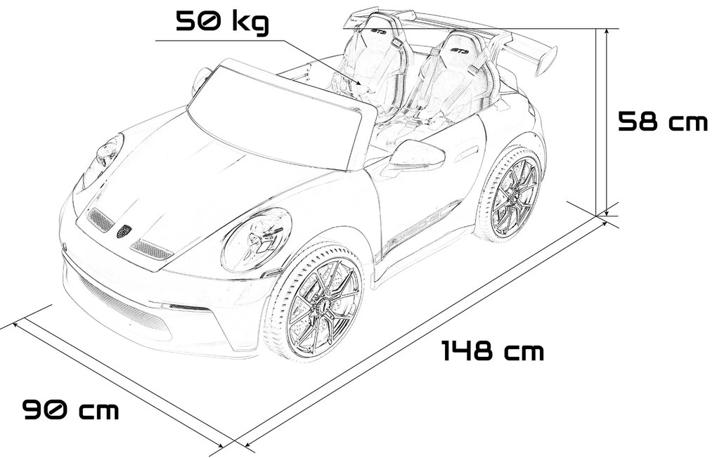 Detské elektrické autíčko Porsche 911 GT3 STRONG MP4 červené
