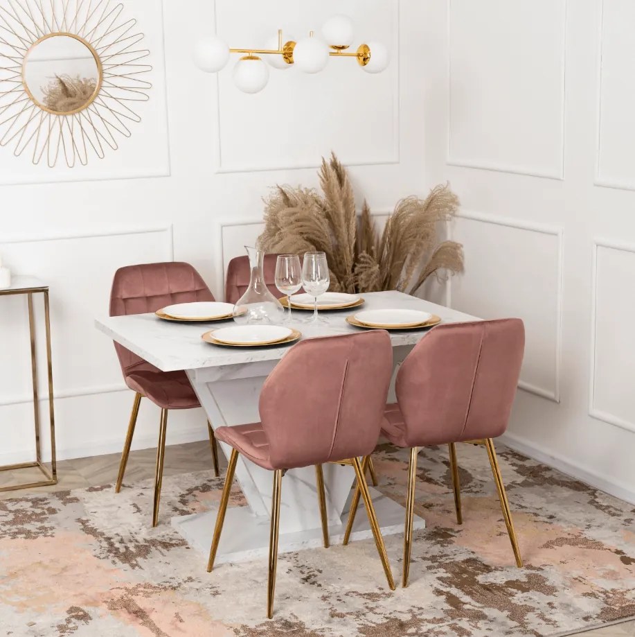 Jedálnský rozkladací stôl ARES biely mramor- vintino.sk