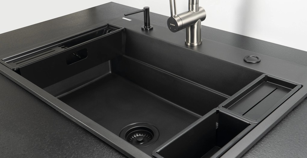 Deante Magnetic, súprava príslušenstva k kuchynskému drezu série Magnetic, čierna matná, DEA-ZZMKN22K