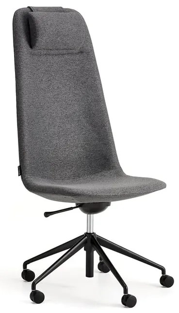 Stolička LANGLEY, vysoký sedák, s kolieskami, čierna/antracit