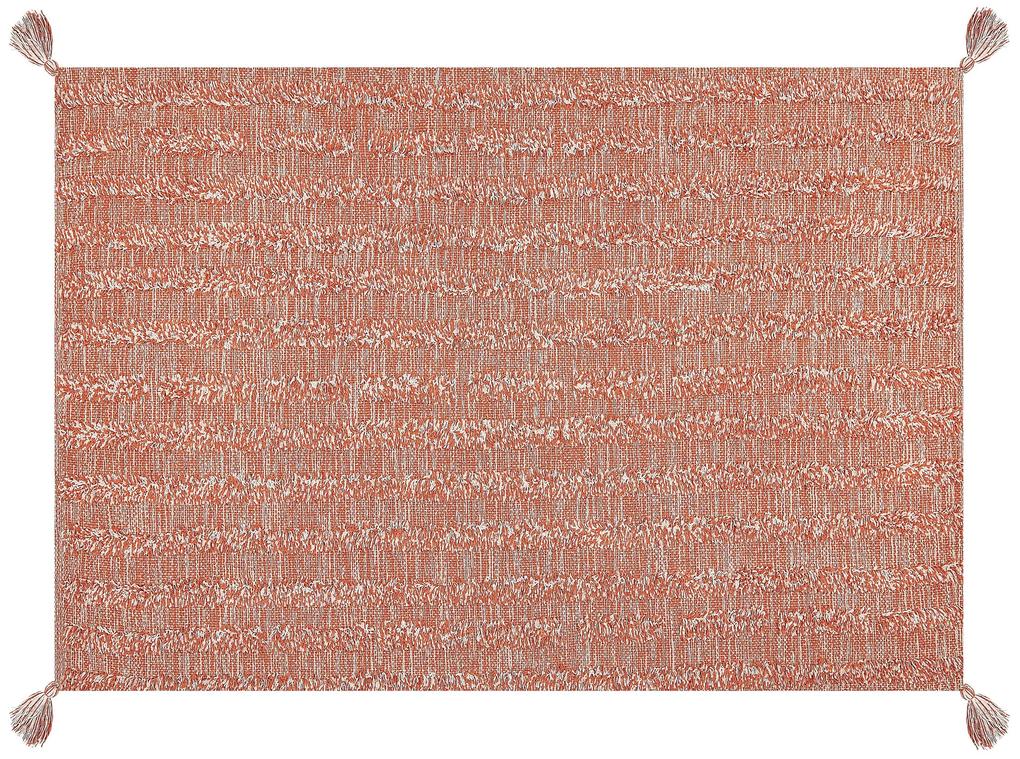 Bavlnený koberec 140 x 200 cm oranžový MUGLA Beliani