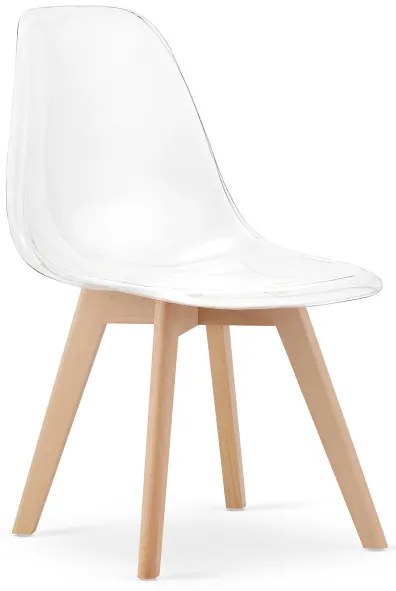 Set dvoch jedálenských stoličiek KITO priesvitné / naturálne nohy (2 ks)