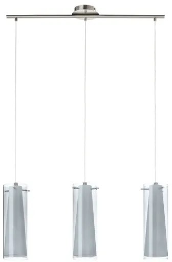 EGLO 90305 - Luster závesný PINTO NERO 3xE27/60W dymová