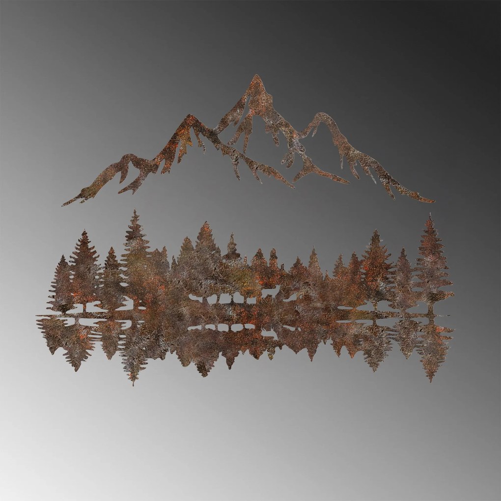 Nástenná kovová dekorácia Krajina 2 viacfarebná