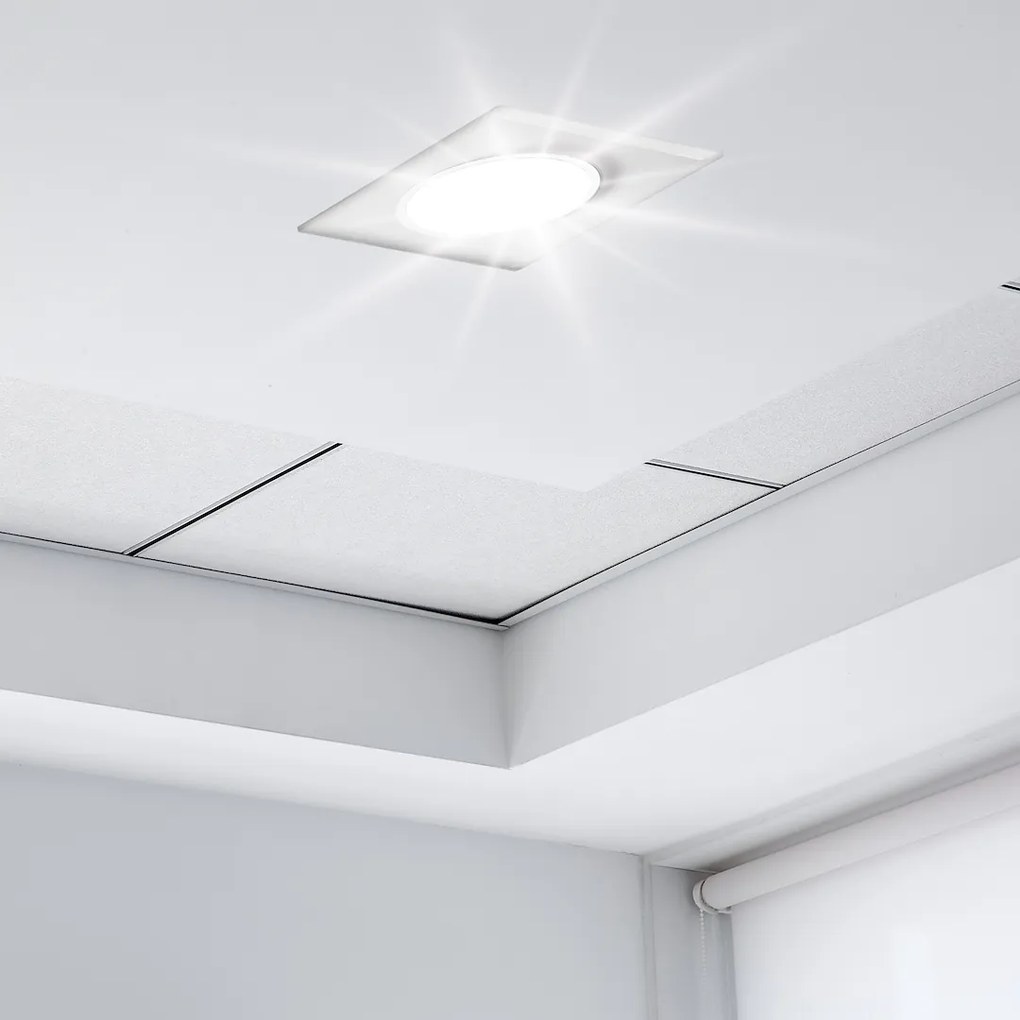 Podhľadové svietidlo Glass Square, 1x biele sklenené tienidlo, w