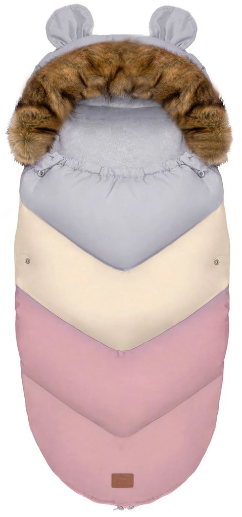 Dekorstudio Detský fusak s kožušinou Teddy N PRO-V Pastelovo ružový