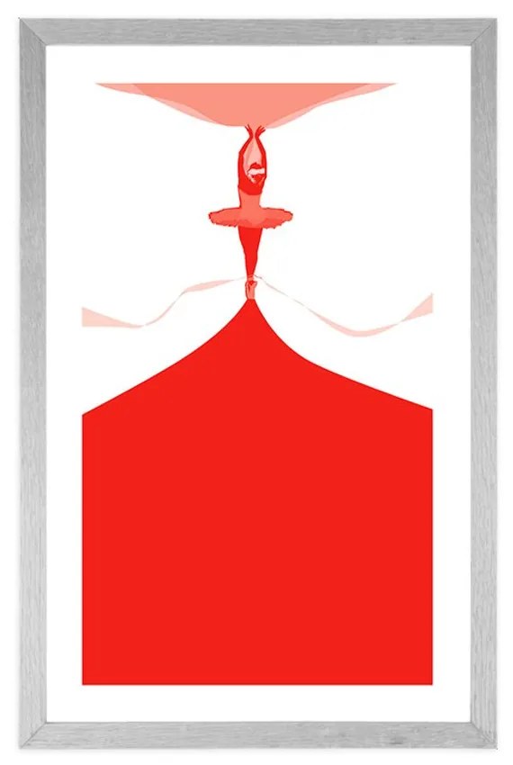 Plagát s paspartou baletné vystúpenie - 30x45 silver