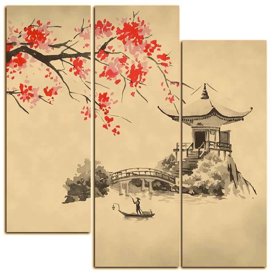 Obraz na plátne - Tradičné ilustrácie Japonsko - štvorec 360FC (105x105 cm)