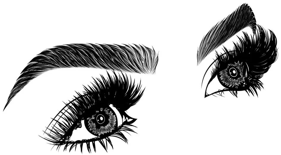 Samolepiaca tapeta minimalistické ženské oči - 150x100