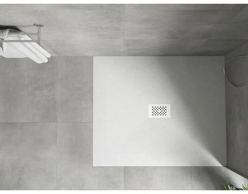 Mexen Hugo, obdĺžniková sprchová vanička SMC 130 x 100 cm, biela, biela krytka, 42101013-W