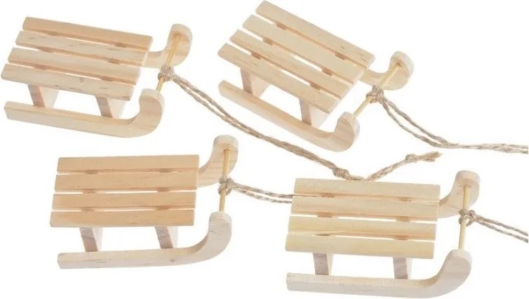 Vianočné sánky na zavesenie Natural 4 ks