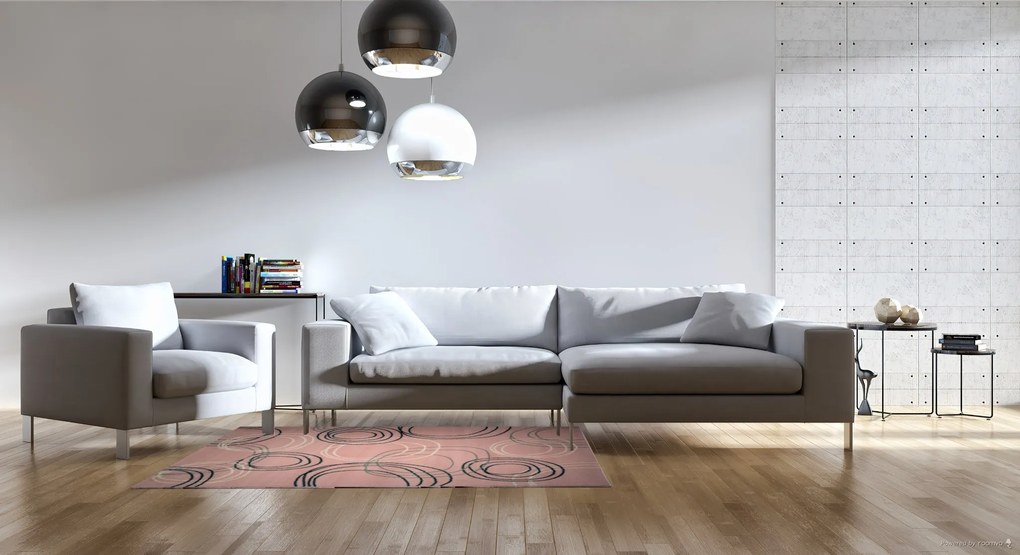Alfa Carpets, Kusový koberec Circles powder pink, 120x170, ružová, chodba / predsieň