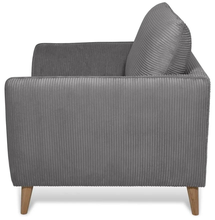 Tmavosivé menčestrové kreslo Paris – Scandic