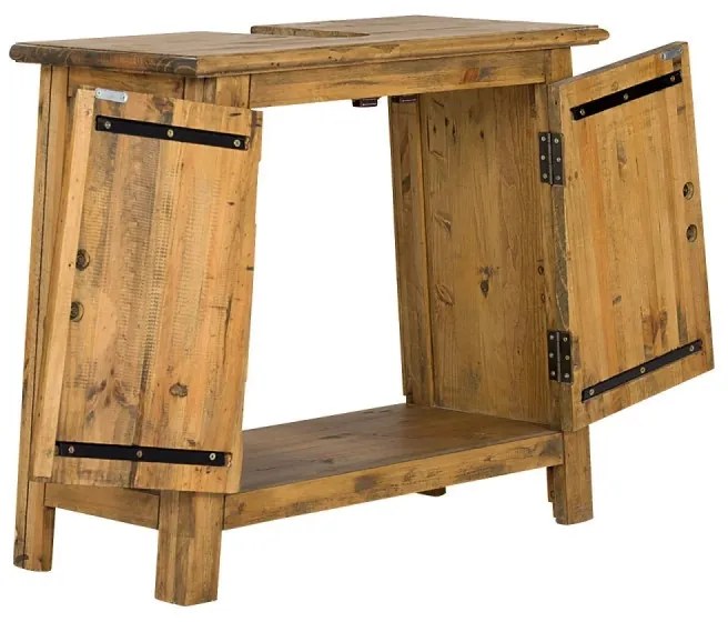furniture-nabytek.cz - Masívna umývadlová skrinka Rangoon z recyklovanej borovice, lakovaná, hnedá – 70×32×61 cm