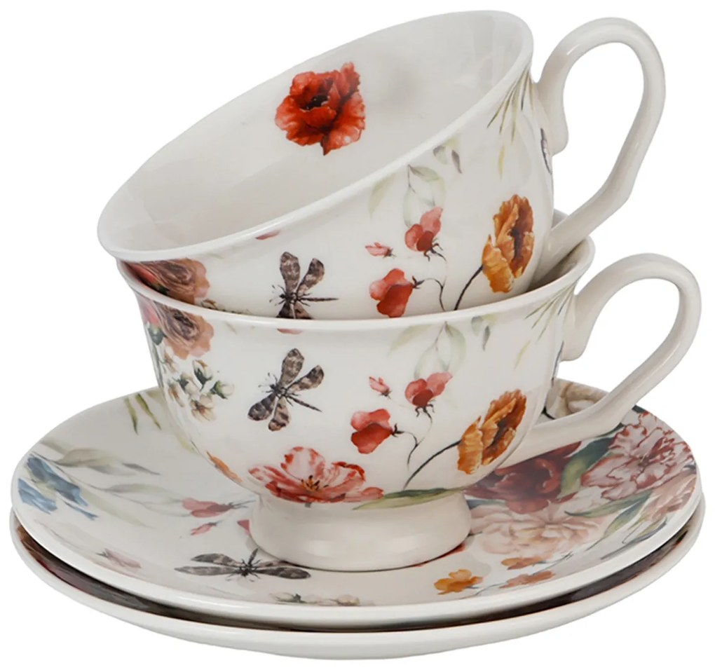 Porcelánová šálka na nohe s podšálkou Royal Rebecca 250 ml sada 2ks