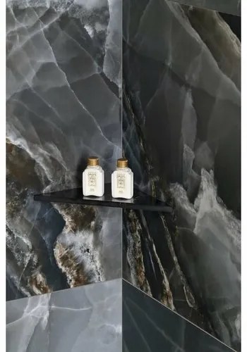 SAPHO AE200-0598 Abeline rohová polica rockstone 20 x 20 cm, black attica