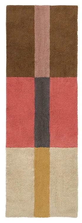 Ručne tkaný vlnený behúň 80x230 cm Chroma Spiced Coral – Lorena Canals