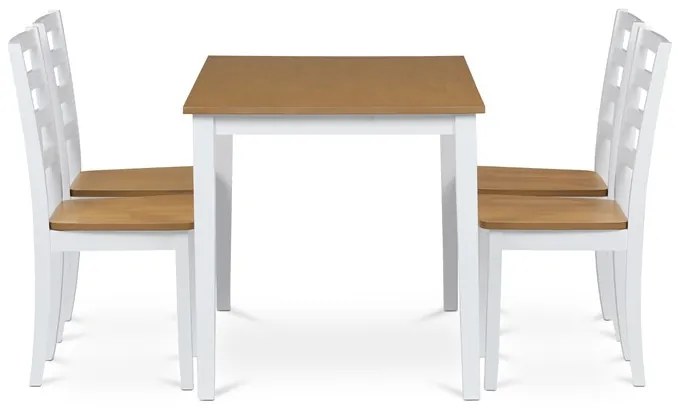 Autronic BONTEC Jedálenský set so 4 stoličkami, 120x75x75cm, masív, prírodný, VESPA OAK Farba: Prírodné
