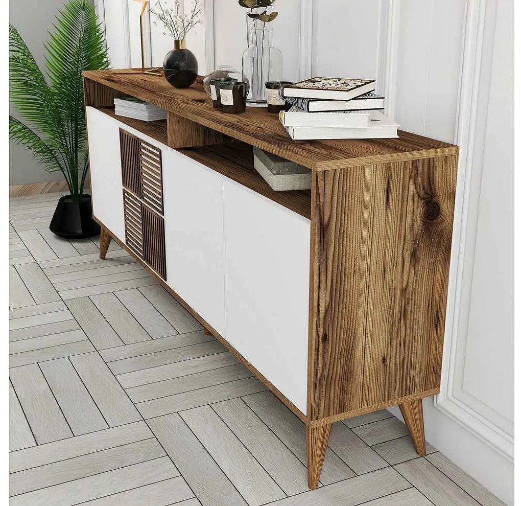 Dizajnová komoda Cadelaria 180 cm orech biely