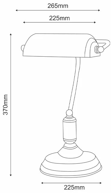 ACA DECOR PRESTIGE stolná lampa 1xE27/60W/230V mosadz/zelená