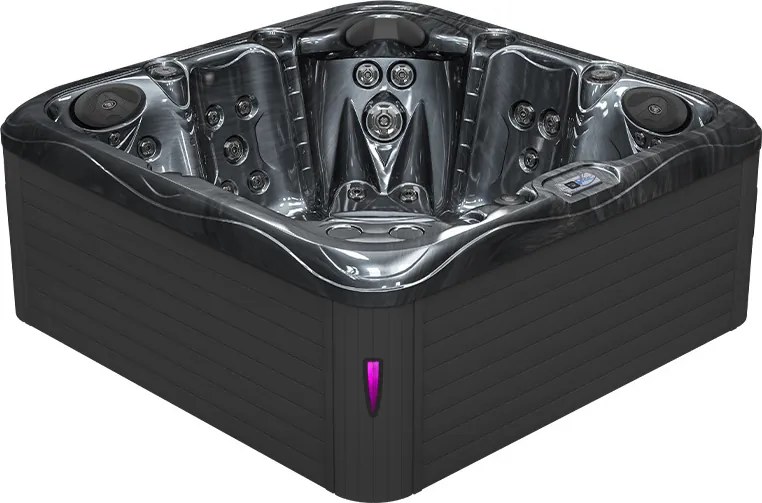 Záhradné kúpele 752 5 osôb 40 trysiek Čierna vlna puzdro Antracit 200x200