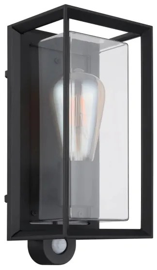 Globo 31982SS -Vonkajšia nást. sviet. so senzorom LOGANA 1xE27/60W/230V IP44 čierna