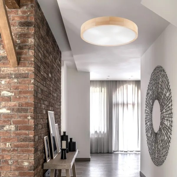 Stropné svietidlo NATURAL 4xE27/60W/230V ø 57,5 cm borovica