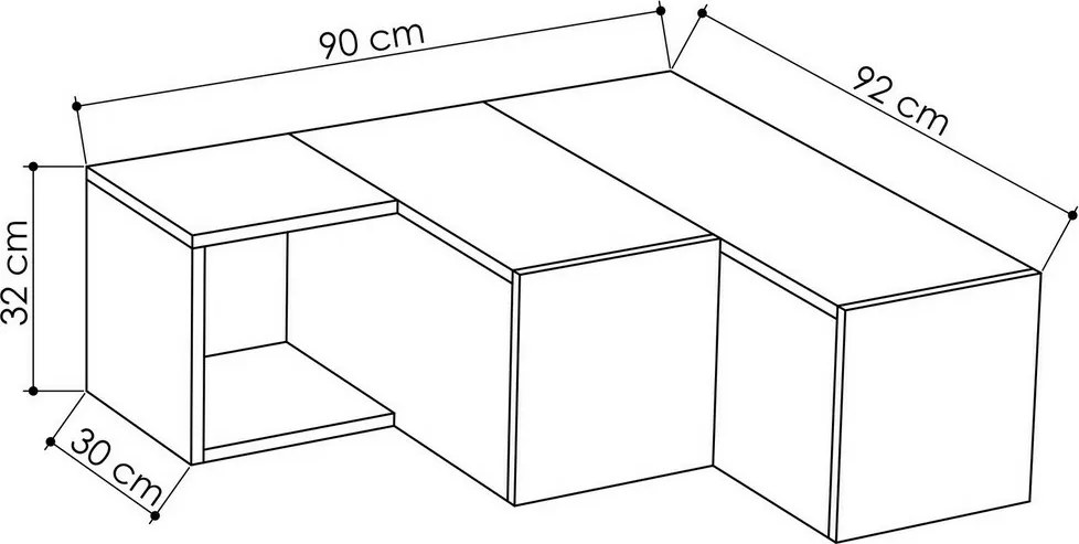 Kompaktný biely a dubový TV stolík