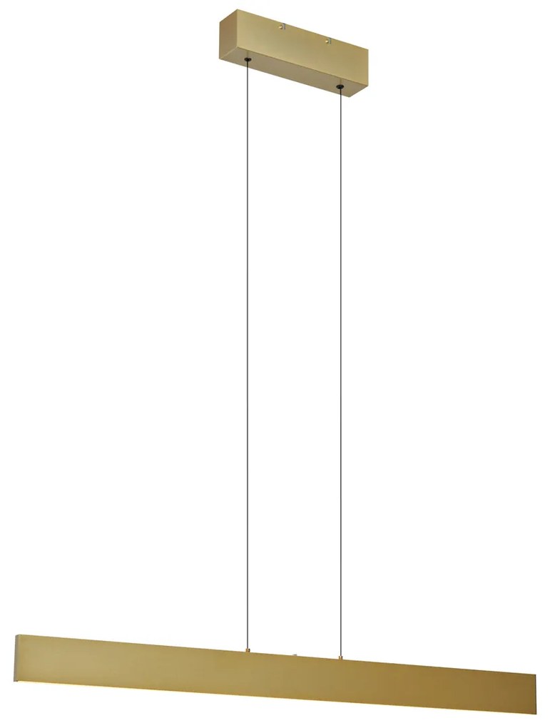 Moderné závesné svietidlo mosadzné vrátane LED 3-stupňové stmievateľné Easylift - Straight
