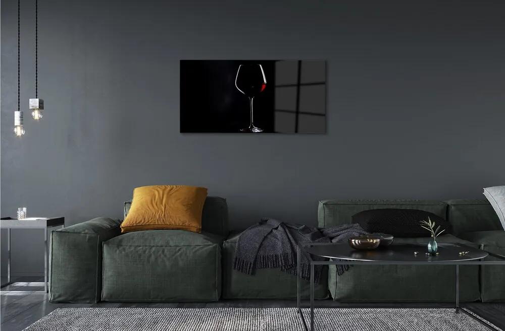 Obraz na skle Čierne pozadie s pohárom vína 120x60 cm