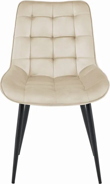 Set dvoch jedálenských stoličiek BERA zamatové béžové / čierne nohy (2 ks)