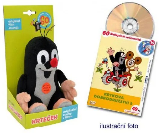 Moravská Ústředna Brno Krtek mluvící plyš 15 cm na baterie se zvukem + DVD v krabici