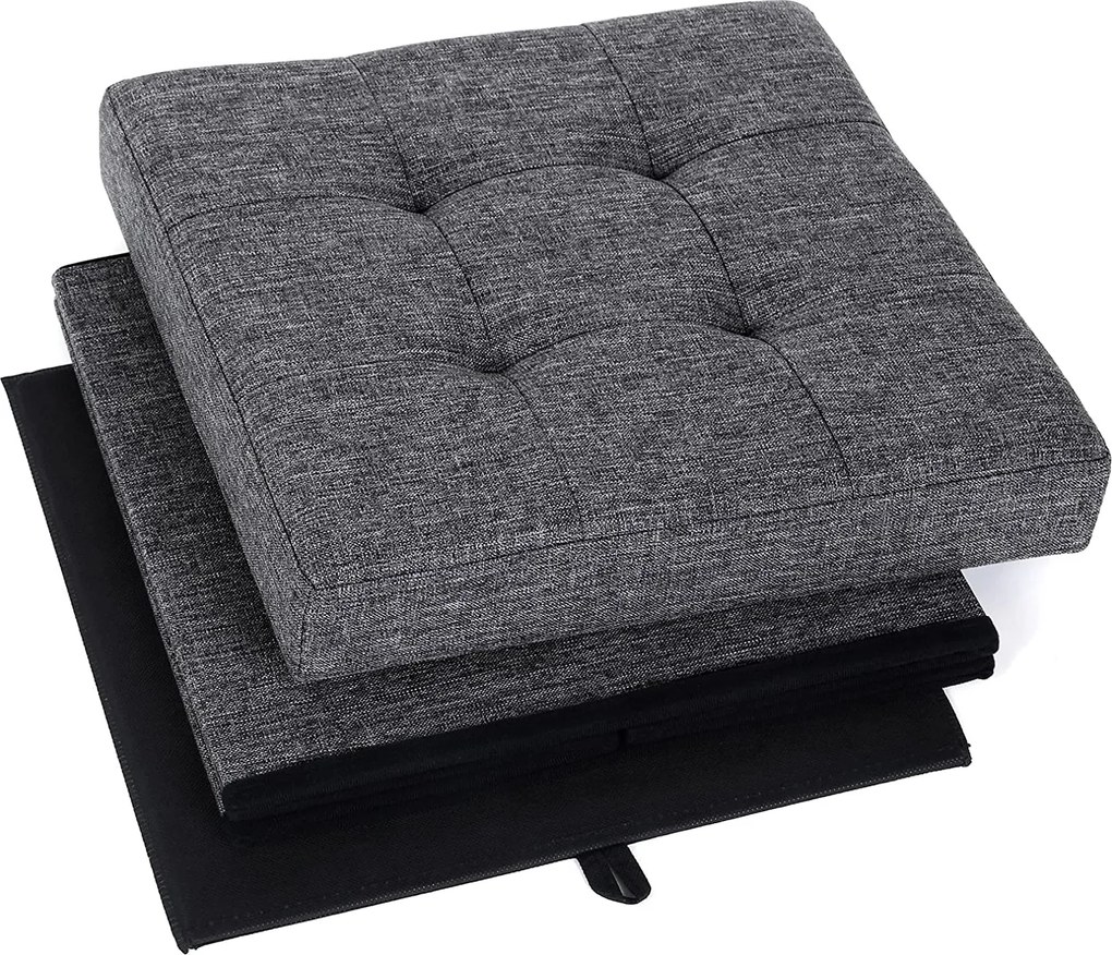 Taburetka 40 L, skladací úložný box, nosnosť 300 kg, 38 x 38 x 38 cm, tmavosivá
